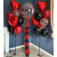 Гелиевые шарики в красно-черном цвете 