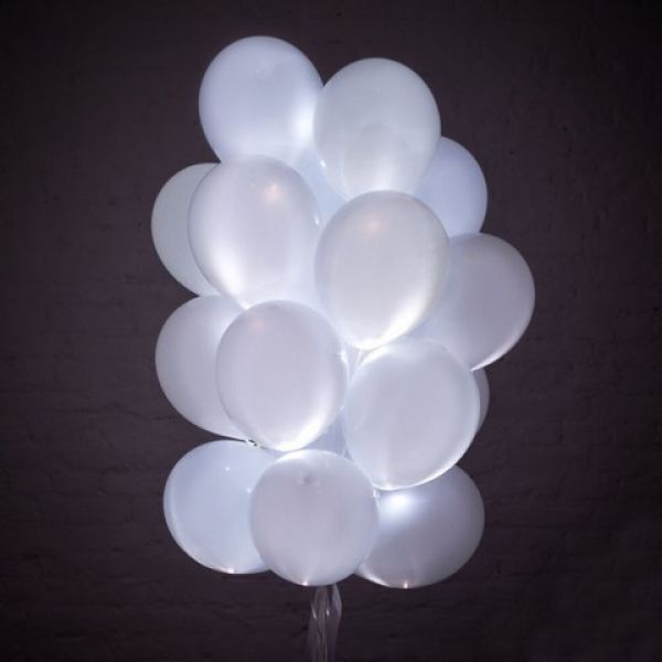 Гелиевые шарики  15 шаров со светодиодом
