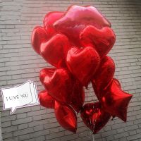 Фонтан из шаров "Красное сердце"