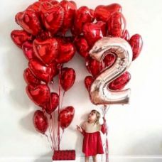 Шарики гелиевые для девочки 35 сердец