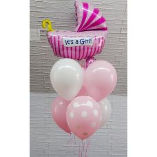 Фонтан из шаров с коляской