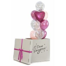 Коробка белая с шариками