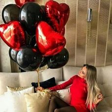Гелиевые шары   "Черно-Красное облако"