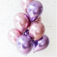 Облако из  воздушных шаров хром  "Фиолетово -розовое "