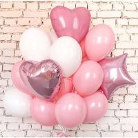 Гелиевые шарики для девушки "Розовое облако" 17 шт