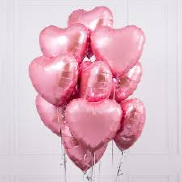Облако из шариков "сердца розовые"