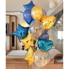 Сине-золотое облако из шаров