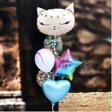 Гелиевая композиция с кошечкой