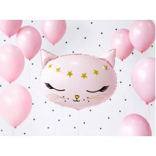 Фотозона из шаров  нежно розовая с кошечкой