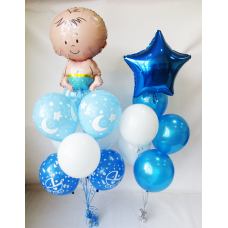 Воздушная композиция "Пупсик на выписку"