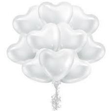 шар сердце белый латексный