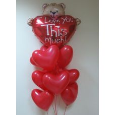 фонтан с мишкой "сердце"