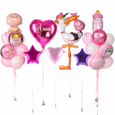 Набор шаров "На выписку девочки"